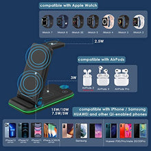 Load image into Gallery viewer, KIMILAR 3 in 1 Wireless Charger compatible with iPhone 13/12 / 11 / SE/XR/XS/X / 8, Samsung S22/S21/S20, Apple Watch Series 7/6 / 5/4 / 3/2 / SE, AirPods 2/3 / Pro, Samsung Buds Series