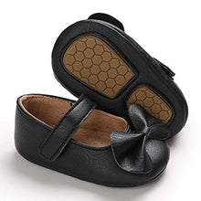 Load image into Gallery viewer, LACOFIA Baby Girls Anti-Slip First Walking Shoes Infant Bowknot Mary Jane Party Shoes Prewalkers Black 3-6 Months