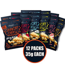 Load image into Gallery viewer, Crunchy Natural Gouda Cheese Crackers – 12 x 35g Bags, 6 Flavours Multipack - High Protein, Keto, Low Carb, Gluten Free Snack - Baked Natural Just Gouda Snacking Chips