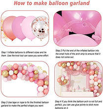 Load image into Gallery viewer, 144 Pcs Balloons Garland Kit Arch, Rose Gold Pink White Latex Confetti Gold Metallic Balloons for Party Decorations Birthday Wedding Graduation Baby Shower for Girls Women