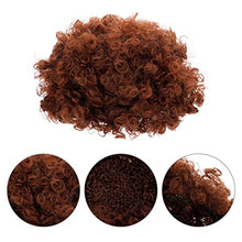 Load image into Gallery viewer, Dacitiery 3 Pcs Hippie Costume Set, Funky Afro Wig VintageSunglasses and Peace Sign Necklace Fancy Dress Hippy Accessories for60s/70s Theme Party( Brown)