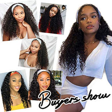 Load image into Gallery viewer, Hiyorlik Headband Wig Deep Wave Wig 20 Inch Human Hair Wigs For Black Women Brazilian Virgin Hair Full Machine Made With Snapping Glueless None Lace Scarf Wig 150 Density
