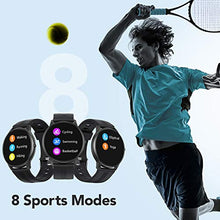 Load image into Gallery viewer, AGPTEK Smart Watch for Men, 1.3'' Full Touch Fitness LW11 Watch with Heart Rate Monitor, DIY Watch Face, Message Notification, IP68 Waterproof Outdoor Sports Smartwatch for Android iOS Phones, Black