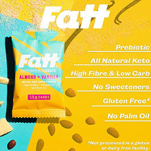 Load image into Gallery viewer, Fatt (Fattbar) Keto Butter Cookies (Almond & Vanilla, 5-Pack) | New Name Same Cookie | 30g Each, 1.5g Carbs | Super Fats Natural Keto Snacks | Low Carb, High Fibre, Low Sugar, Sweetener Free