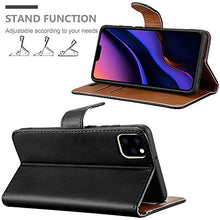 Load image into Gallery viewer, iCatchy For iPhone 11 Case Leather Wallet Book Flip Folio Stand View Cover compatible with iPhone 11 (6.1") Phone Case (Black)