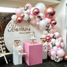 Load image into Gallery viewer, Pink Balloon Garland Arch Kit, 109Pcs Pink White Rose Gold Balloons, Rose Gold 4D Balloons, Metallic Silver Red Balloons Arch for Girl Baby Shower, Wedding, Birthday Decorations