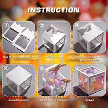 Load image into Gallery viewer, Baby Shower Boxes Party Decorations with 4 Warm White Fairy Lights and 32 Balloons, 4 PCS Transparent Boxes Baby Shower Blocks for Girls Boys Baby Shower Decorations ()