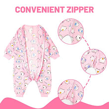 Load image into Gallery viewer, Baby Muslin Sleeping Sack Baby Sleeping Bag 1 Tog with Feet for Summer Cotton Swaddles Infant Wearable Blankets Long Sleeve Pajamas Romper Girls Boys 2-3 Years Pink Elephant