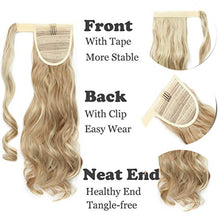 Load image into Gallery viewer, Clip in Ponytail Extension Wrap Around for Women Long Synthetic Natural Wavy Curly Hair Pony Tail Hair Extensions 17 inch Wine Red