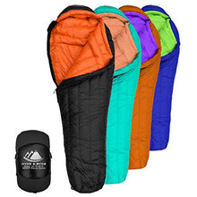 Load image into Gallery viewer, Hyke & Byke Eolus -10 Degree C 800 Fill Power Hydrophobic Goose Down Sleeping Bag with ClusterLoft Base - Ultra Lightweight 3 Season Mens and Womens Mummy Bag Designed for Backpacking
