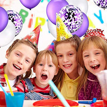 Load image into Gallery viewer, VIROSA Pack of 50 12inch Purple White Confetti Balloon set, Premium Quality High Grade Party Latex Balloons, Ideal for Birthday, Wedding, Baby Shower, Decoration, Anniversary
