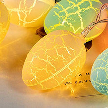 Load image into Gallery viewer, Eambrite Easter Egg Decorations Easter Themed Fairy Lights with 10 Colourful Eggs Powered by Battery Easter Decorations for Party Home Decor - Crystal Cable (7FT/2m)
