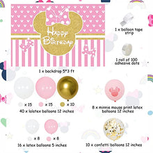Load image into Gallery viewer, Minnie Theme Birthday Decorations Balloon Garland Arch Kit Happy Bithday Backdrop Confetti Balloons Minnie 1 2 3Years Old Girls Birthday Party Supplies