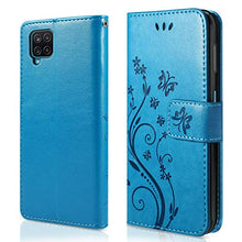 Load image into Gallery viewer, AROYI Case Compatible with Samsung Galaxy A12/M12 Case and Screen Protector,Wallet Case PU Leather with Card Slots Folding Stand Magnetic Scratchproof Protect Flip Cover for Samsung Galaxy A12,blue