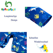 Load image into Gallery viewer, upandfast Baby Boys Swimsuit Long Sleeve One Piece Swimwear Zip Rash Guard Sun Protection (Blue Shark, 18-24 Months)