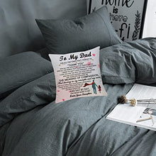 Load image into Gallery viewer, COEROW Dad Pillow Cover From Daughter And Son for Fathers Day Christmas Birthday Gift Home Decorative Pillow Cover for Sofa Bed Linen Cushion Covers to Daddy Papa Father (Dad Daughter)