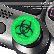 Load image into Gallery viewer, Playrealm FPS Thumbstick Extender & 3D Texture Rubber Silicone Grip Cover 2 Sets for PS5 Dualsenese & PS4 Controller (BioH Green)