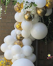 Load image into Gallery viewer, White Balloon Arch Kit - 125 PCS 5M Balloon Garland Kit with Gold White Balloon Confetti Metallic Balloons for Valentine 2021 New Year, Christmas, Baby Shower Birthday Hen Party Background Decoration
