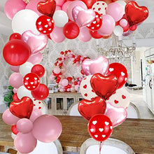 Load image into Gallery viewer, Mothers Day Balloons Arch Garland Kit Include Red Pink White Balloons,Heart Printed Balloons , Foil Mylar Heart Balloons, Valentines Wedding Party Decoration Supplies