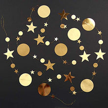 Load image into Gallery viewer, 52 Ft Gold Twinkle Little Star Party Garlands Kit Metallic Matt Gross Big Paper Circle Garland Bunting Banner Decoration for Birthday Baby Shower Wedding Graduation Ramadan Mubarak Eid Party Kids Room