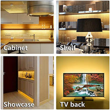 Load image into Gallery viewer, WOBANE Under Cabinet LED lighting kit, 6 PCS LED Strip lights with Remote Control Dimmer and Adapter, Dimmable for Kitchen Cabinet,Counter,Shelf,TV Back,Showcase 2700K Warm White, Bright, Timing 9.8ft