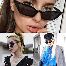 Load image into Gallery viewer, PINKLADY Slim Small Skinny Cat Eye Classic Retro Trendy Women Ladies Sunglasses (White)