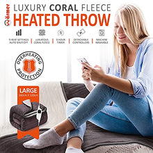 Load image into Gallery viewer, Warmer Heated Throw Electric Blanket - Digital Controller - Timer, 9 Heat Settings, Auto Shutoff - Machine Washable - Large 160cm x 120cm