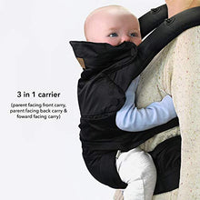 Load image into Gallery viewer, Nuby Baby Carrier Newborn to Toddler, Hip Healthy Certified Carrier, 3 in 1 Front and Back Baby Carrier, Black