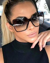 Load image into Gallery viewer, Oversized Sunglasses Women/Womens Square Frame Sun Glasses/Big Celeb Designer Styling Retro Vintage Festival Ibiza 2022 (Black)