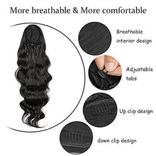 Load image into Gallery viewer, YEESHEDO Long Wavy Ponytail Hair Extension for Black Women Drawstring Ponytail Hair Extensions Clip in Black Curly Synthetic Hairpiece