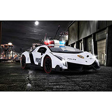 Load image into Gallery viewer, Top Race Remote Control RC Police Car TR-911, 4D Motion Gravity and Steering Wheel Control, 1: 12 Scale, 2.4GHz, with Lights, Sirens, Powered Doors, Toys, Toy Cars