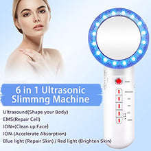 Load image into Gallery viewer, Cellulite Massager 6 in 1 Ultrasonic Massager with RF EMS Ion Red Blue Light for Women Skin Care and Skin Tightening