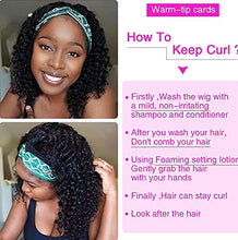 Load image into Gallery viewer, Headband Wig for Black Human Hair, Deep Wave Wig Human Hair Natural Color, Virgin Human Hair for Women.