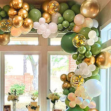 Load image into Gallery viewer, Party Balloons Arch Kit Green Birthday Decoration Party Balloons Garland Latex Confetti Gold ballon for Women Lady Birthday Wedding Decoration