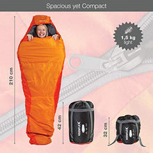 Load image into Gallery viewer, KeenFlex Mummy Sleeping Bag 3-4 Season Extra Warm & Lightweight Compact Waterproof Advanced Heat Control System – Ideal for Camping Backpacking Hiking Festivals – Compression Bag Included (Orange)