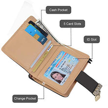 Load image into Gallery viewer, Ladies Purse Wallet, Womens Small Bifold Leather Purses Handbag with Cash/ID/Credit Card Holder Hollow Leaf, Ladies Vegan Coin Purses Wallet Money Bags with Zip Birthday Xmas Gifts for Women Girls