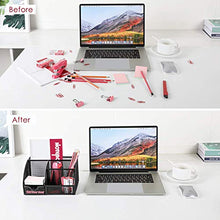 Load image into Gallery viewer, Pipishell Desk Organiser, Mesh Desk Tidy & Pen Holder with 6 Compartments and 1 Drawer, Stationery Organisers for Home, Office, School, Classroom, Workshop
