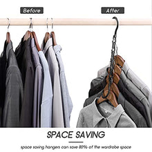Load image into Gallery viewer, HOUSE DAY 10Pcs Space Saving Hangers, Clothes Organiser for Wardrobe, Clothes Hangers Space Savers, Magic Hangers, Space Makers - Black