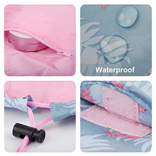 Load image into Gallery viewer, Portable Lazy Drawstring Makeup Bag Travel Cosmetic Pouch Toiletry Organizer Waterproof Large for Women and Girls (A-Flamingo)