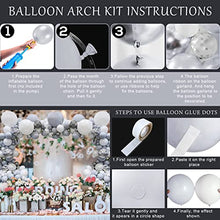 Load image into Gallery viewer, Silver Grey White Balloon Arch Kit - 105 Pcs - Easy to Assemble Helium Balloon Arch Kit with Accessories - White Confetti Birthday Decorations and Wedding Party and Kids Shower Party Balloon