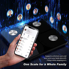 Load image into Gallery viewer, Scales for Body Weight - Smart Body Fat Scales Composition Analyzer Monitor, High Precision Measuring for BMI, Visceral Fat, Muscle, Body Age etc, Smart APP for Fitness Tracking(Black)