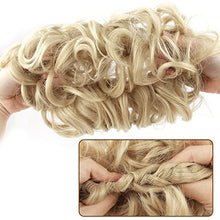 Load image into Gallery viewer, Discoball Hair Bun Extension 90G Plus Size Hairpieces Women Wavy Curly Messy Hair Bun Donut Hair Chignons Hair Piece Wig for women Updo Hairpiece (blonde, 90g)