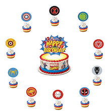 Load image into Gallery viewer, Superhero Avengers Party Decorations - Superhero Birthday Party Decoration Happy Birthday Banner Avengers Aluminum Balloon Superhero Balloon Cake Toppers for Superhero Themem Party Supplies