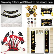 Load image into Gallery viewer, PartyWoo Graduation Balloons, 70x35 inch Graduation Backdrops, Graduation Decorations 2022, Black and Gold Graduation Balloons 2022, Graduation Party Supplies, Congrats Grad Decorations