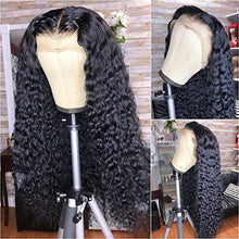 Load image into Gallery viewer, Brazillian Deep Wave Frontal Wig Transparent Lace Front Human Hair Wigs 13X4 Lace Frontal Deep Curly 4X4 Closure Wig 4 X 4 32inch 180%