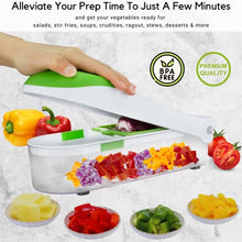 Load image into Gallery viewer, Brieftons QuickPush Food Chopper (Classic): Kitchen Vegetable Fruit Dicer, Onion Tomato Potato Fries Cutter, with 2 Dicing Blades, 5 Bonus Recipe Ebooks