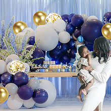 Load image into Gallery viewer, TOPLDSM Blue Balloon Arch Kit, Blue Balloon Garland Party Decorations with Navy Blue and White Balloon,Gold Confetti Balloon for Men and Boys Baby Shower Birthday Decorations Wedding Gender Reveal
