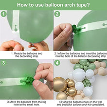 Load image into Gallery viewer, GRESAHOM Balloon Arch Garland Kit, 102pcs Balloon Arch Kit White Skin Retro Green Latex Party Decoration Set with Metallic Gold Balloons for Birthday Wedding Bridal Engagement Baby Shower