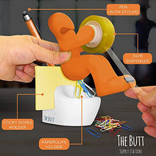 Load image into Gallery viewer, The Butt' Office Supply Station Tape Dispenser - Cute and Fun Desk Accessory for Office, Home or School - Novelty Desk Tidy Brings a Smile to Your Face - Ideal Gift (Orange)