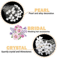 Load image into Gallery viewer, Flower Hair Clips, Bridal Hair Pins Pearl Hair Grips Crystal Hair Accessories for Wedding Women Girls Bridesmaid (20pcs)